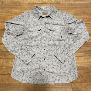 Columbia Shirt Women M Gray Camping Deer Tree Print Omni-Shade Sun Protection